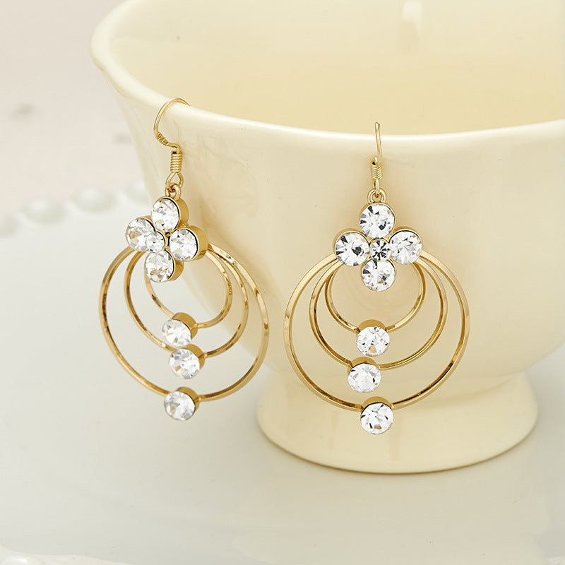 🎄CHRISTMAS HOT SALE❄-Hollow Geometric Zircon Circle Earrings