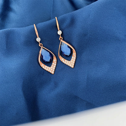 🎄CHRISTMAS HOT SALE❄-Geometric Blue Water Drop Zircon Earrings