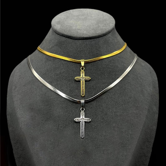 14k Gold Plated CZ CROSS PENDANT