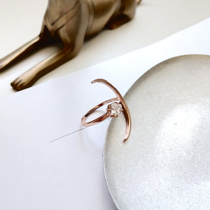 🎄CHRISTMAS HOT SALE❄-Crystal Crescent Ring