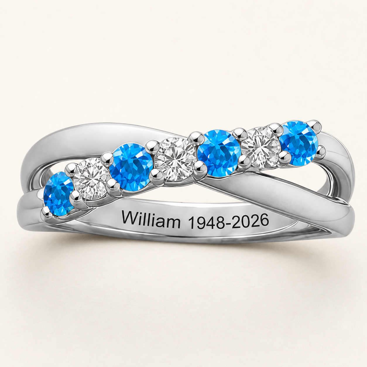 Always In My Heart, Personalized Memorial Birthstone Ring, Sympathy Gift