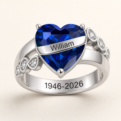 Personalized Memorial Birthstone Ring, Hug From Heaven Gift