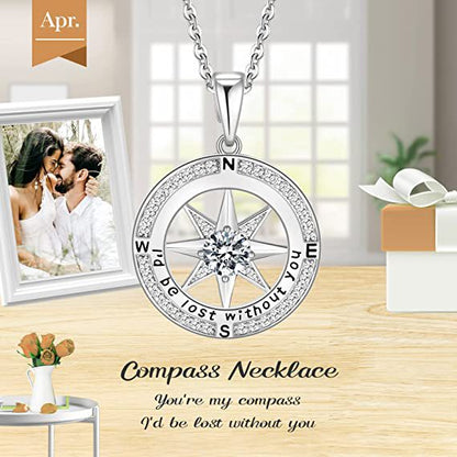 Compass of My Heart-Sterling Silver Necklace