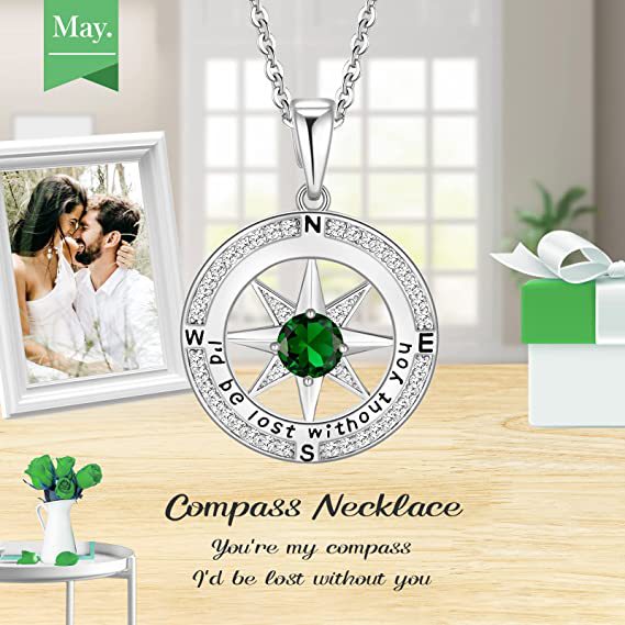 Compass of My Heart-Sterling Silver Necklace