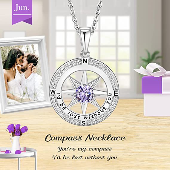 Compass of My Heart-Sterling Silver Necklace