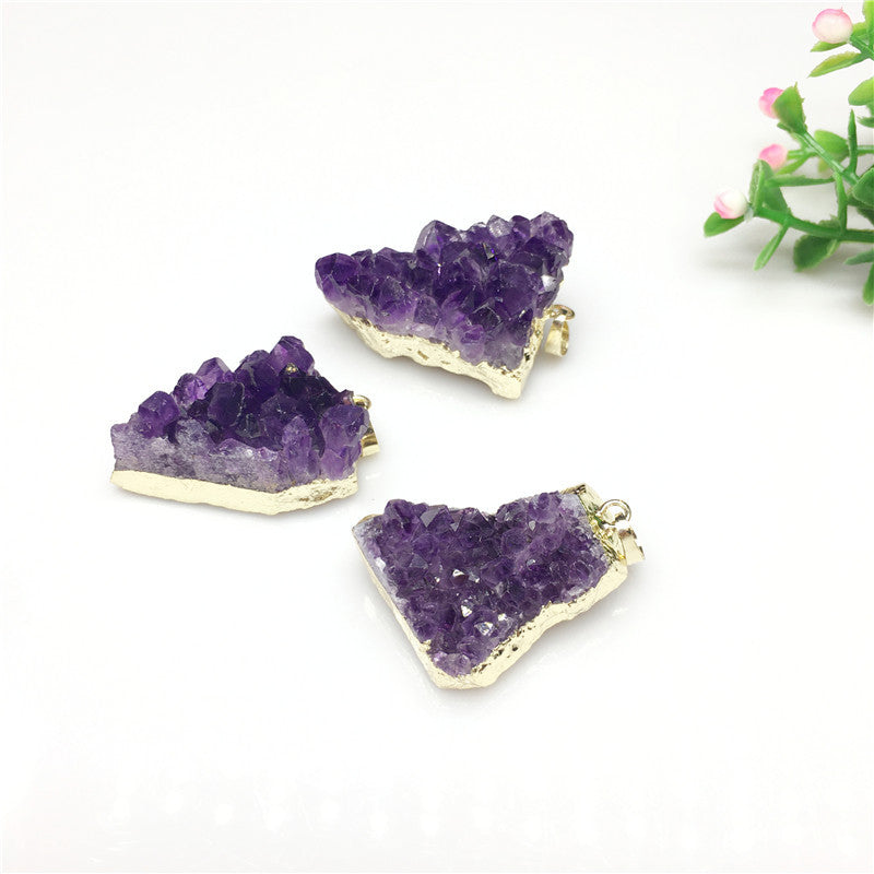 Natural Amethyst Druse Pendant