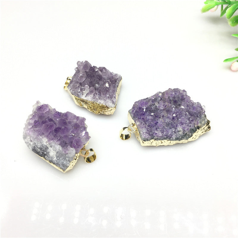 Natural Amethyst Druse Pendant