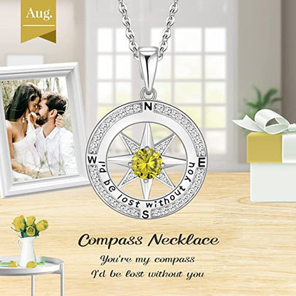 Compass of My Heart-Sterling Silver Necklace