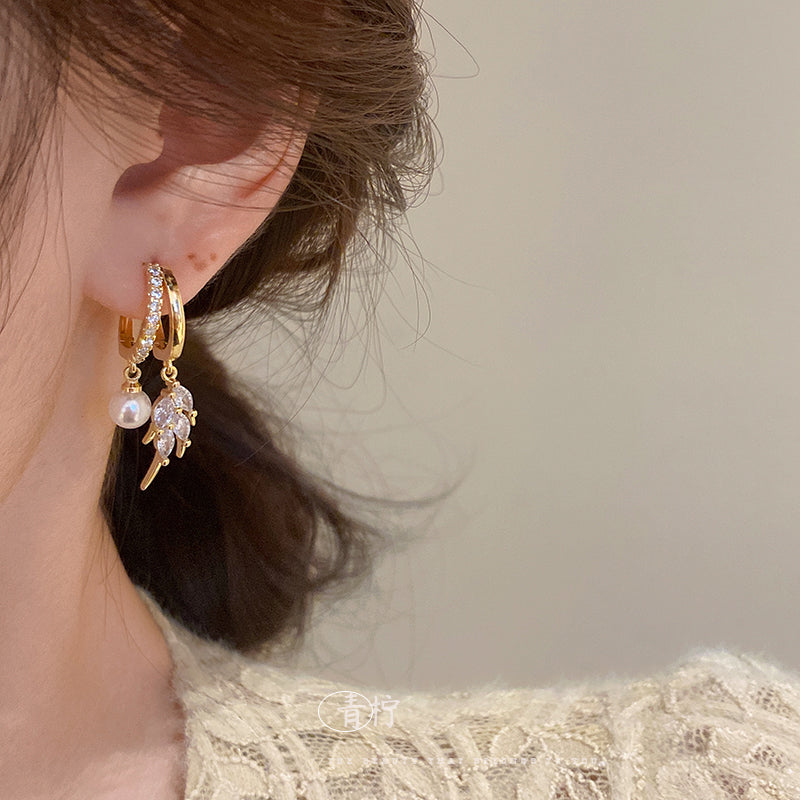Wheat Leaf Pearl Earrings
