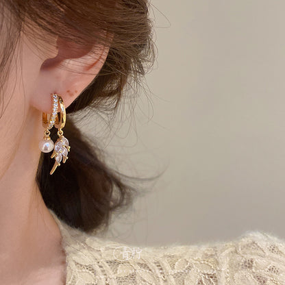 Wheat Leaf Pearl Earrings