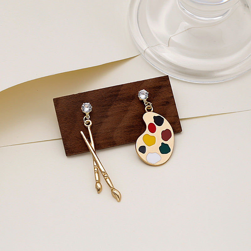🖌🎨Asymmetric Paintbrush Earrings