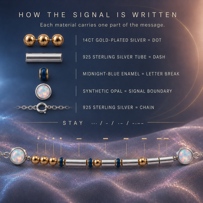 STAY | Starlight Signal Opal Morse Code Bracelet