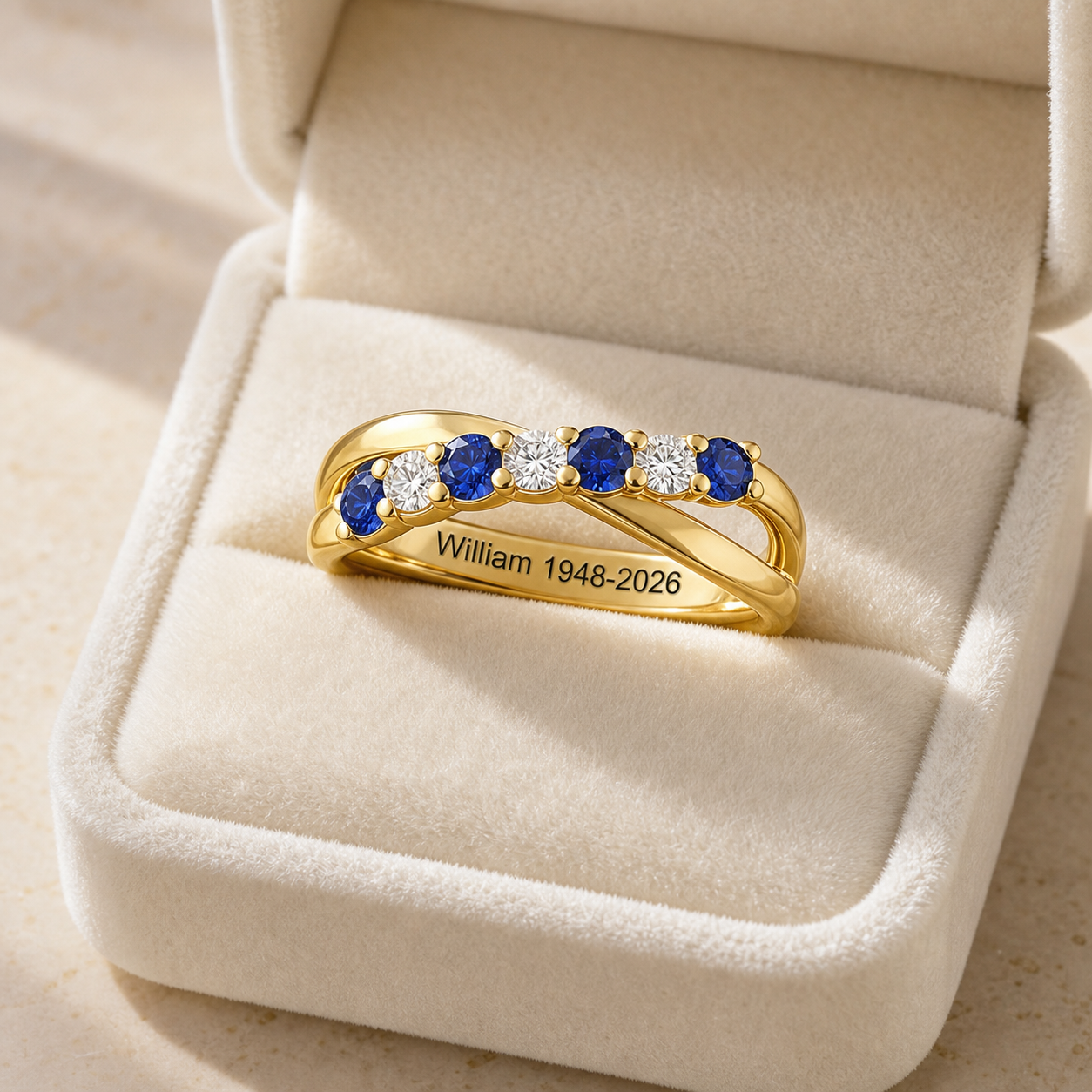 Always In My Heart, Personalized Memorial Birthstone Ring, Sympathy Gift