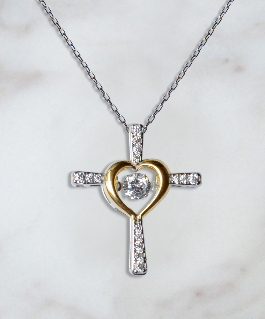 Gift To My Baby Girl Daughter - Cross Dancing Necklace With Message Card