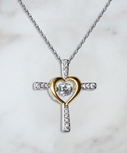 Gift To My Baby Girl Daughter - Cross Dancing Necklace With Message Card