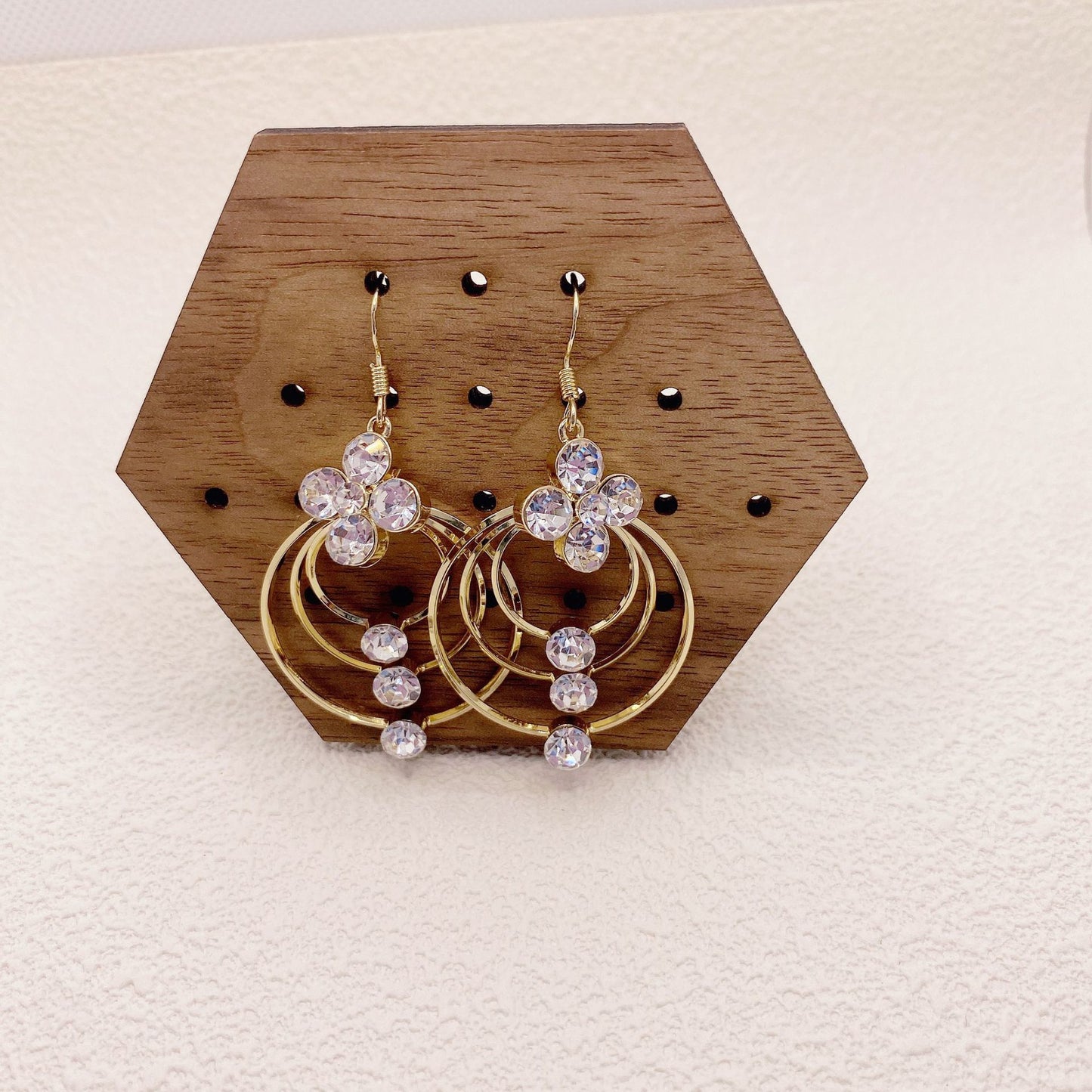 🎄CHRISTMAS HOT SALE❄-Hollow Geometric Zircon Circle Earrings