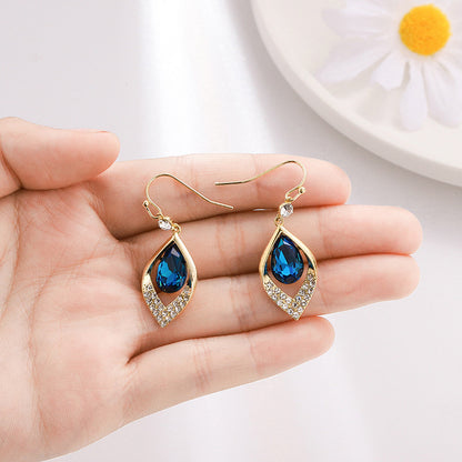 🎄CHRISTMAS HOT SALE❄-Geometric Blue Water Drop Zircon Earrings
