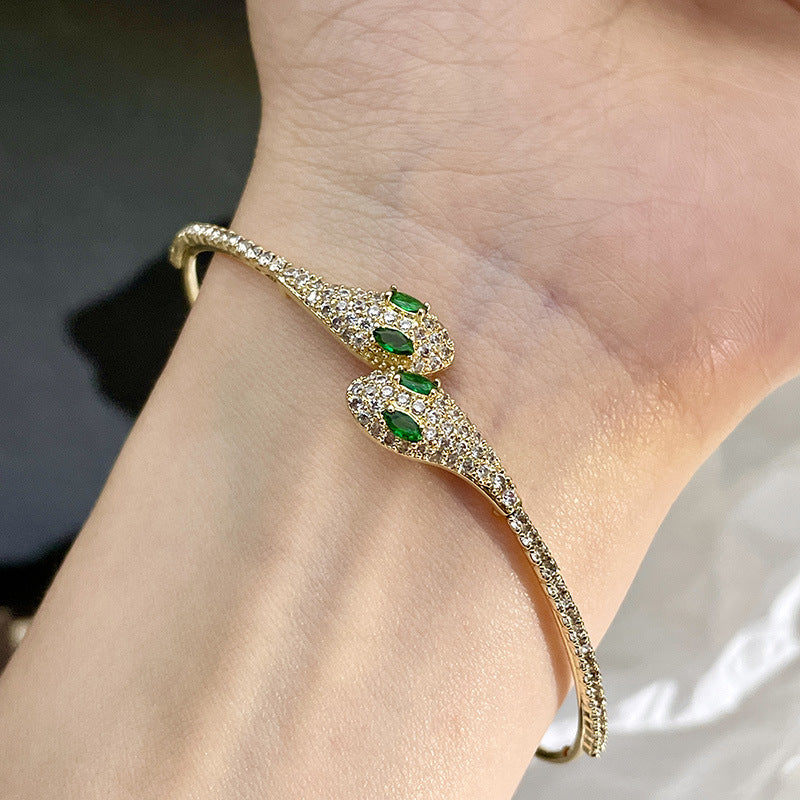 Green Eye Snake Zircon Bracelet