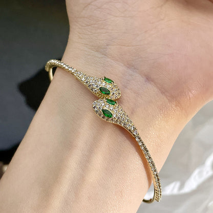 Green Eye Snake Zircon Bracelet