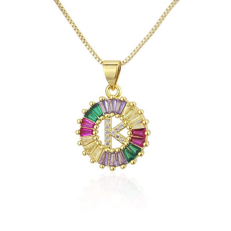 THE BEST GIFT - RAINBOW INITIAL LETTERS PENDANT NECKLACE