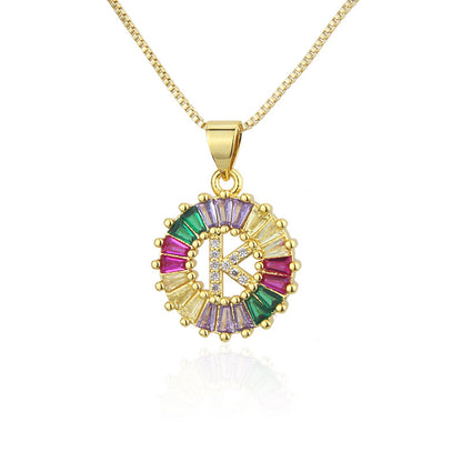 THE BEST GIFT - RAINBOW INITIAL LETTERS PENDANT NECKLACE