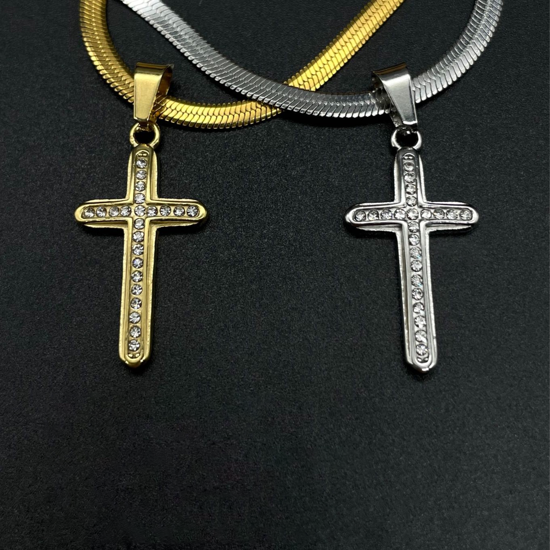 14k Gold Plated CZ CROSS PENDANT