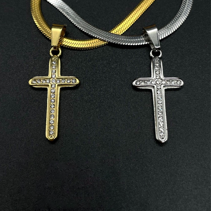 14k Gold Plated CZ CROSS PENDANT