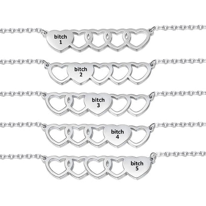 For Friend -You're My Favorite Bitch Heart Set Bracelet