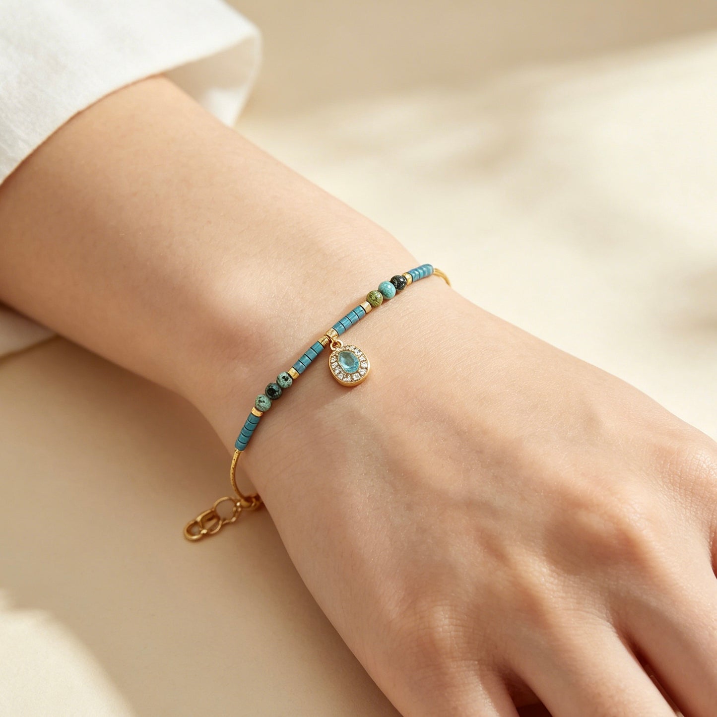Mint Mambo — Minimalist Diamond Bead Chain