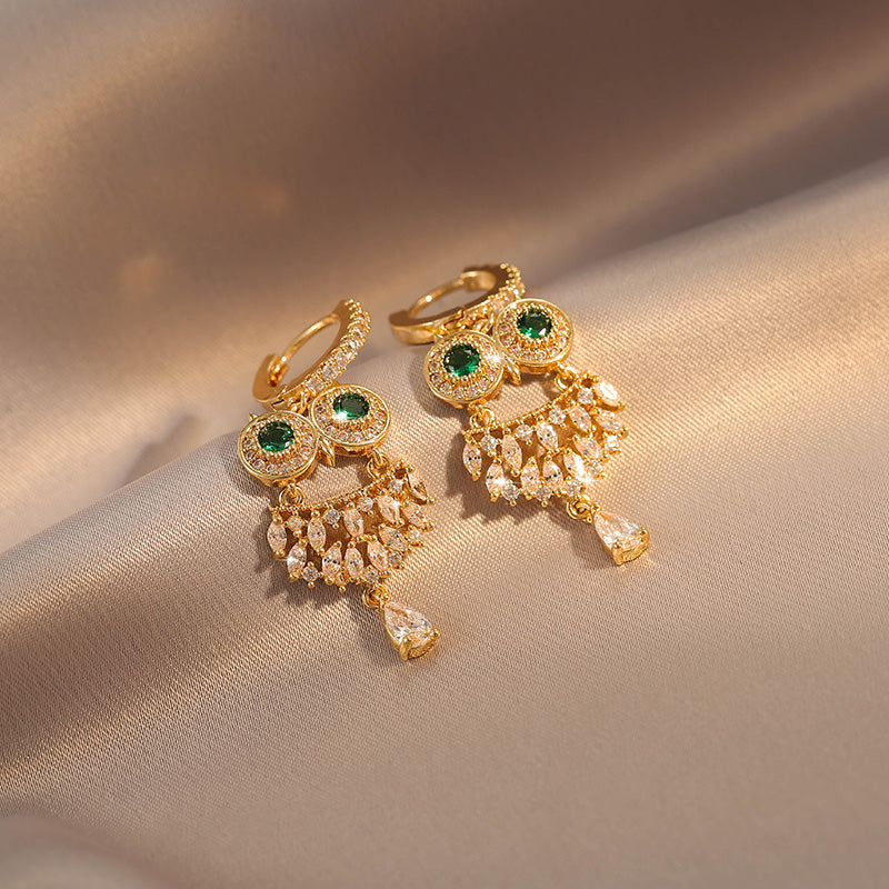- Owl Zirconia Earrings