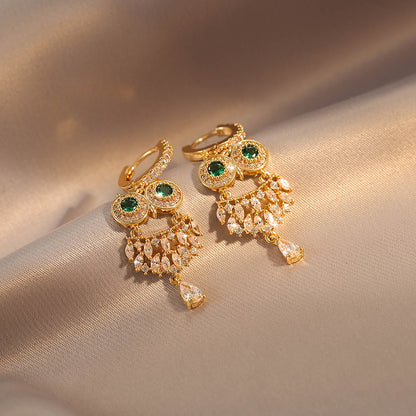 - Owl Zirconia Earrings