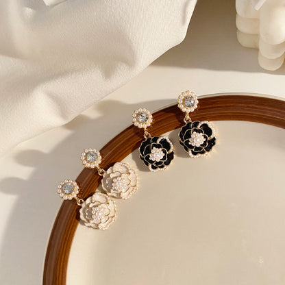 - French Camellia Pearl Earrings