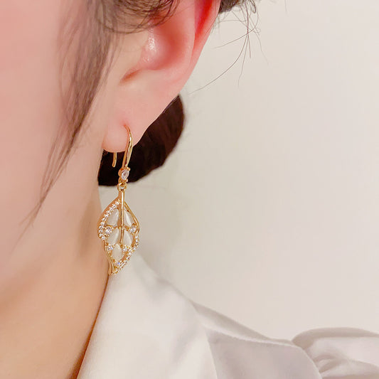 - Opal Leaf Earrings