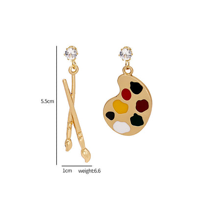 🖌🎨Asymmetric Paintbrush Earrings