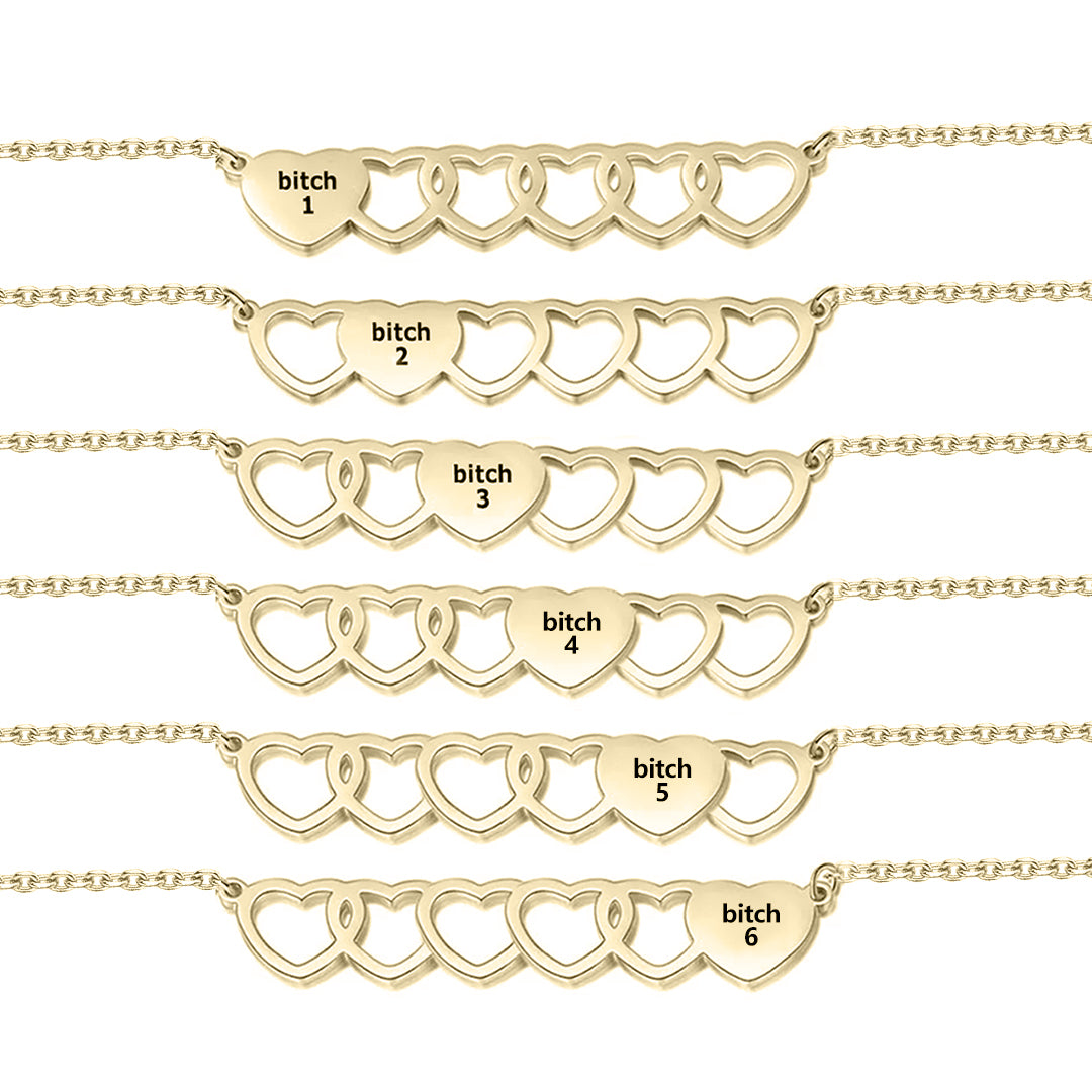 For Friend -You're My Favorite Bitch Heart Set Bracelet