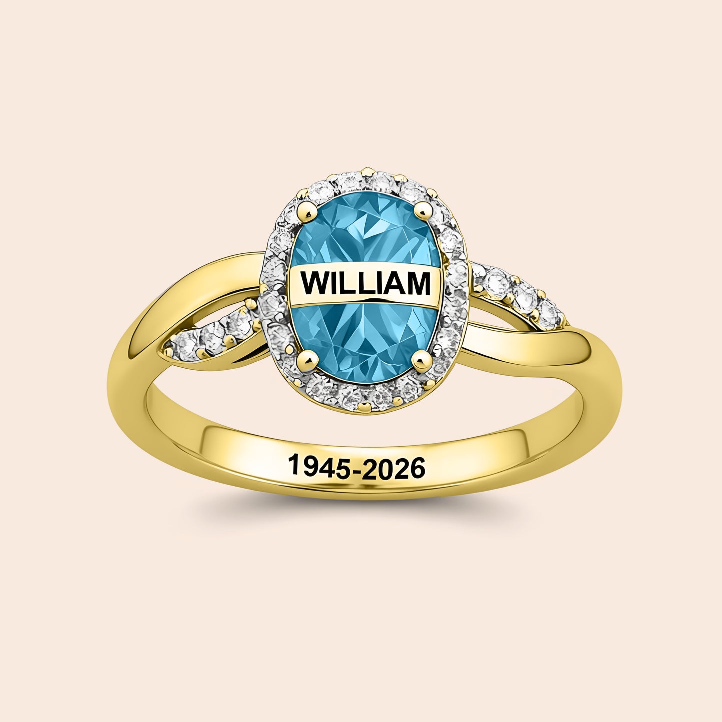 Personalized Birthstone Memorial Ring
