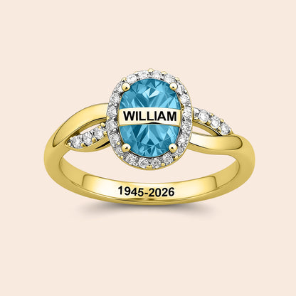 Personalized Birthstone Memorial Ring