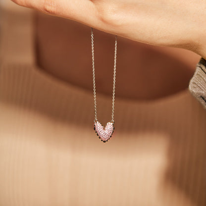 It Takes A Village Packed Pavé Heart Necklace