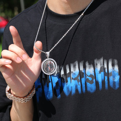 Custom Rotating Photo Pendant Necklace