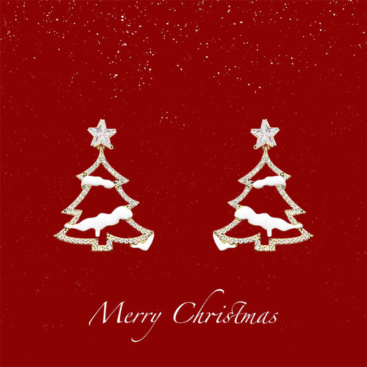 🎄CHRISTMAS HOT SALE❄Christmas tree snow earrings