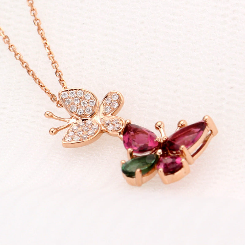 🎄CHRISTMAS HOT SALE❄-Double Butterfly Zircon Necklace🦋