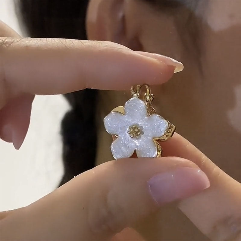 Front and Back Wearable Zircon Flower Earrings