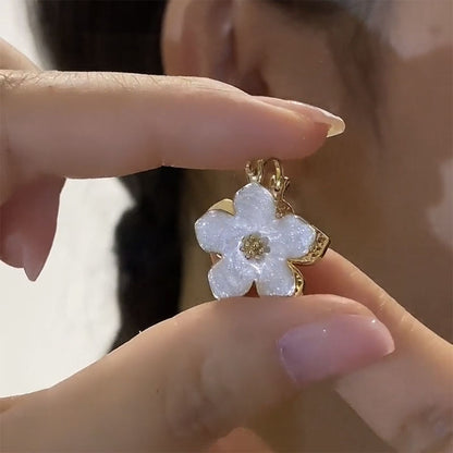 Front and Back Wearable Zircon Flower Earrings