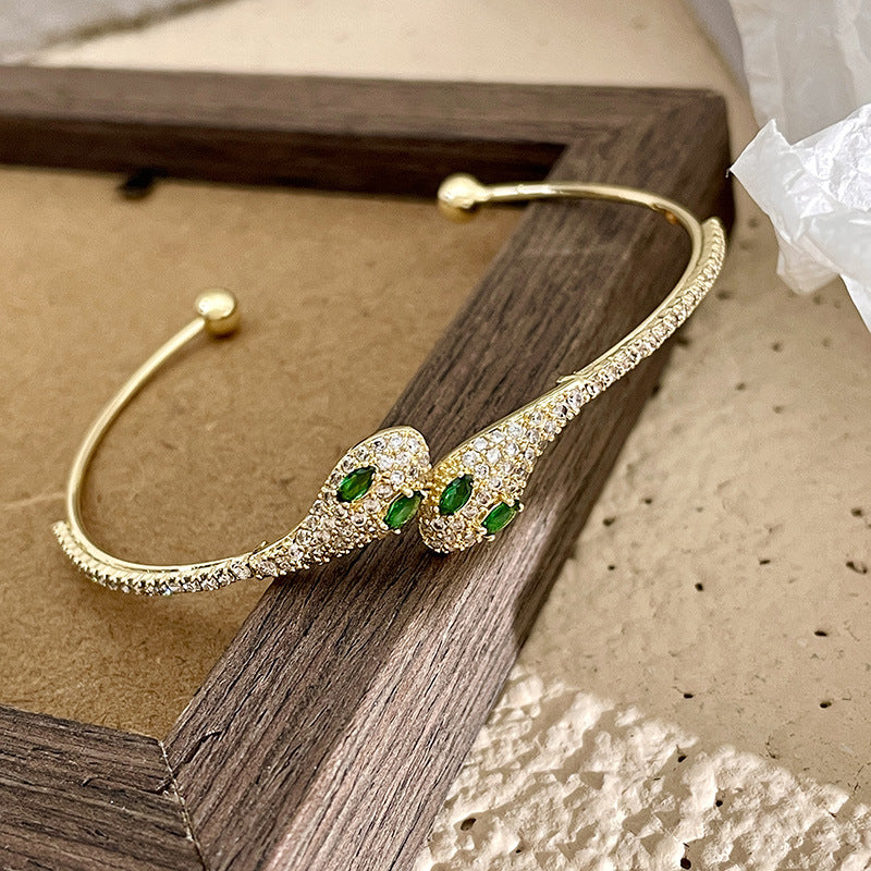 Green Eye Snake Zircon Bracelet