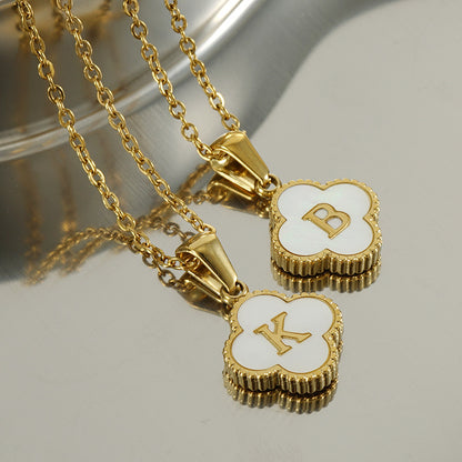 Clover Charms Initial Pendant '18k Gold Plated'