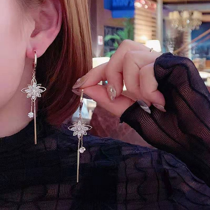 Luxury Zircon Lotus Flower Earrings