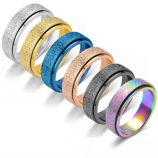 Frosted Stress Relief Spinner Ring