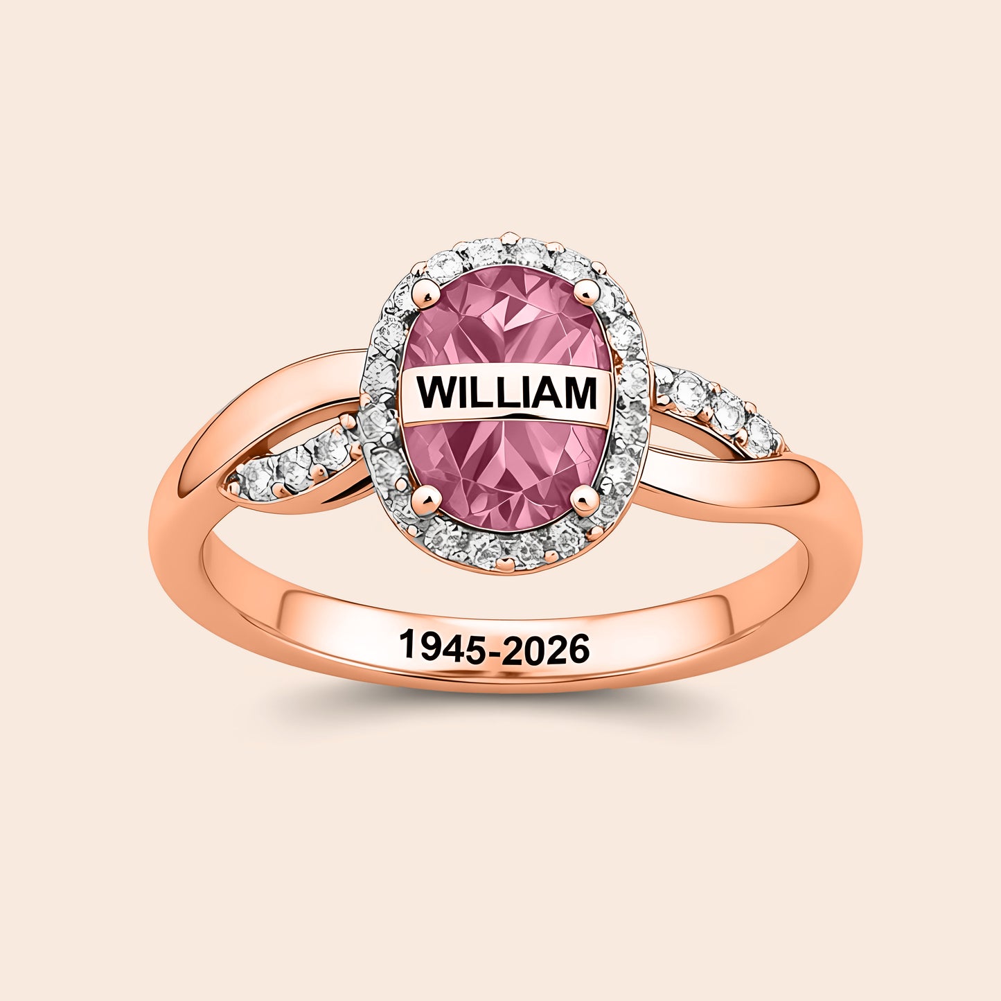 Personalized Birthstone Memorial Ring