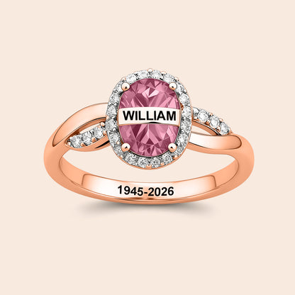 Personalized Birthstone Memorial Ring