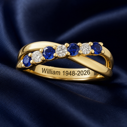 Always In My Heart, Personalized Memorial Birthstone Ring, Sympathy Gift